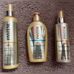 3 Brand New Pantene Styling Set. Detangler, Leave In & Heat protector